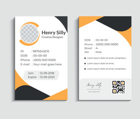 Business id card template with minimalist elements