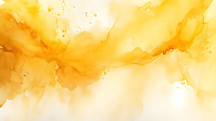 Abstract Watercolor Background - Golden Yellow Splashes