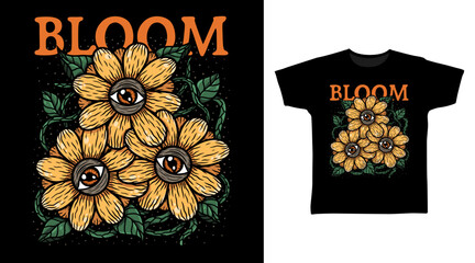 Eyes of the Flower tshirt dark art fashion designs.