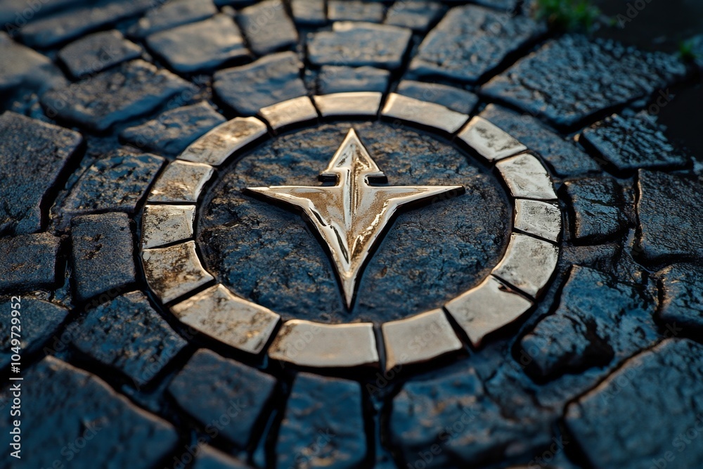 Poster A single, bold arrow taking over a simple design of a path, symbolizing taking control of direction in a minimalist style