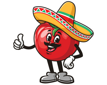 recommend clip art: Tomato with Sombrero, Cartoon Mascot Illustration Character Vector Clip-art Hand-drawn Logo Design