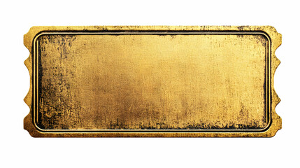 Gold Ticket Blank Label Vintage Background
