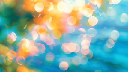 Obraz premium A Vibrant Summer Blur of Golden Light Reflecting on Shimmering Waters Creates a Dreamy Atmosphere of Warmth and Joy