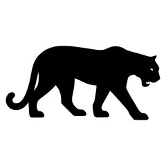 black panther, illustration, vector isolated on white background. Leopard Silhouette, panther silhouette. Be
