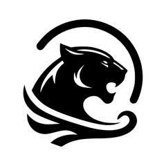 black panther, illustration, vector isolated on white background. Leopard Silhouette, panther silhouette. Panther logo 