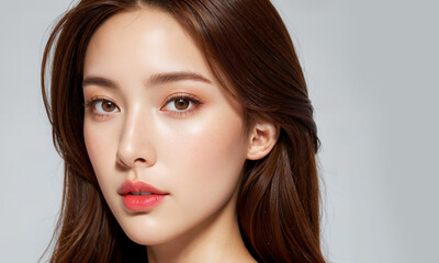 Fototapeta premium beautiful woman face, cosmetics ads