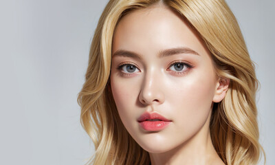 Fototapeta premium beautiful woman face, cosmetics ads