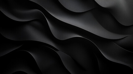 Fototapeta premium Textured black waves create an abstract background in a modern design setting