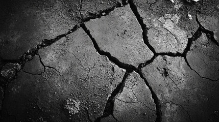 Obraz premium Dry cracked earth showcasing the effects of drought in a desolate landscape during midday