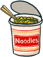 illustration of cup noodles