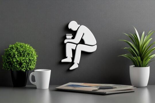 A minimalist illustration of a person sitting at a desk with a coffee cup, symbolizing taking for granted the small joys in life with clean, simple lines
