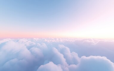 Fototapeta premium A serene view of soft clouds against a pastel sky, creating a peaceful atmosphere. Ideal for backgrounds or nature-themed projects.