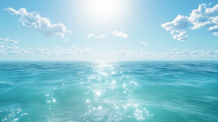 Obraz premium A breathtaking HD panorama featuring a summer sea with clear, sunlit water.