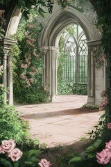 Fototapeta premium Enchanting Archway in a Lush Garden