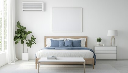 Fototapeta premium Minimalist Bedroom Interior.