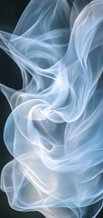 Obraz premium Abstract smoke waves created in a mesmerizing pattern, showcasing fluid motion and ethereal beauty against a dark background.