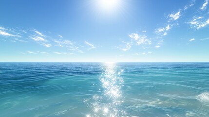 Obraz premium A breathtaking HD panorama featuring a summer sea with clear, sunlit water.