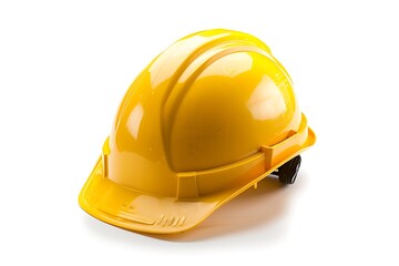 Fototapeta premium Yellow hard hat isolated on white background