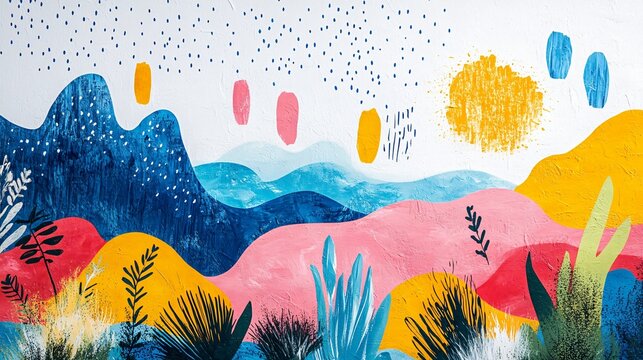 childish floral hand drawing 