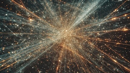 Fototapeta premium A futuristic network grid with digital E-mail envelopes flowing through bright, interconnected data pathways, representing the speed of internet communication.