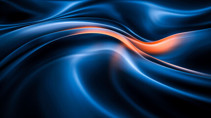 Fototapeta premium Abstract blue and orange swirling background.