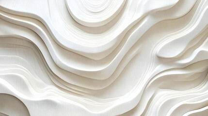 Obraz premium White 3D Abstract Background with Curved Lines