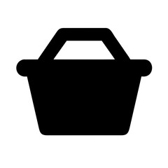 Icon of a shopping basket, representing retail and shopping