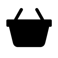 Icon of a shopping basket, representing retail and shopping