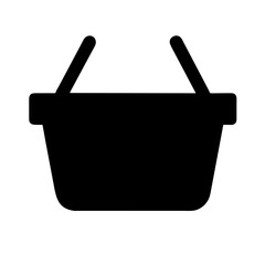 Icon of a shopping basket, representing retail and shopping