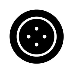 Icon of a button, often used in user interfaces or clothing