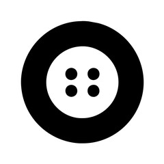 Icon of a button, often used in user interfaces or clothing