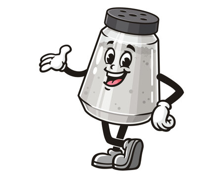 recommend clip art: Salt Spice Pepper Seasoning Powder Shaker Cartoon Mascot Illustration Character Vector Clip-art Hand-drawn Logo Design 