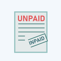 Invoice Unpaid icon vector art image.