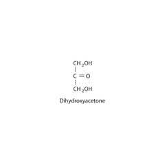 Fototapeta premium Dihydroxyacetone skeletal structure diagram.Ketose compound molecule scientific illustration.