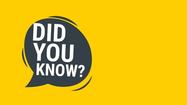 Did you know animation for education, business, advertising purpose. Motion graphic design.