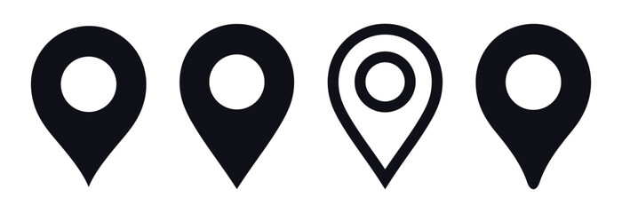  Map Logo Location Icon. Map locators vector icon set