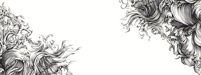 Fototapeta premium Vintage label frame design, line art drawing, detailed and intricate ink lines design, white background design, 