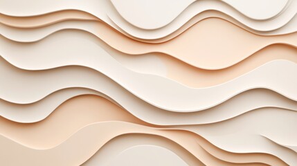 Obraz premium Aesthetic wave pattern in soft beige and cream tones, ideal for background, design, and creative projects.