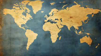 Vintage World Map Illustration