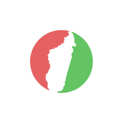 madagascar country map circle border vector icon illustration