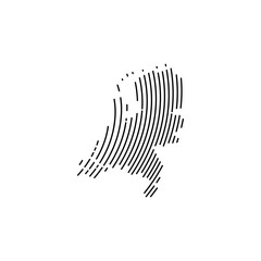 netherlands country map curved line border vector icon illustration