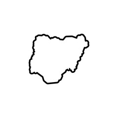 nigeria country map black line border vector icon illustration