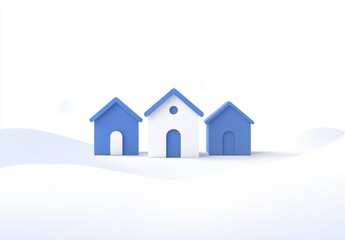 Fototapeta premium Blue Houses 3D.