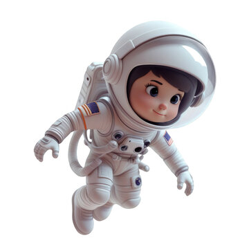 recommend clip art: Sweet portrait of a cute girl astronaut in helmet, perfect for space stories and kids' books