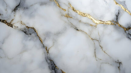 White Marble with Golden Veins Abstract Background