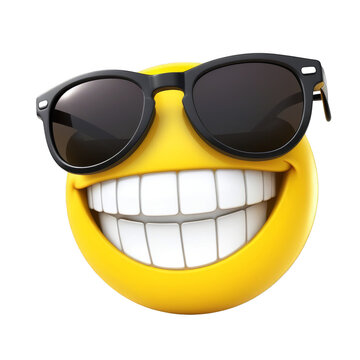 Yellow smiley emoji with cool sunglasses, perfect for fun and expressive social media graphics