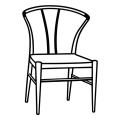 Wishbone Chair silhouette vector art 

