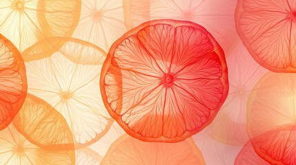 seamless pattern of orange slices, showcasing vibrant hues and unique textures, creates abstract