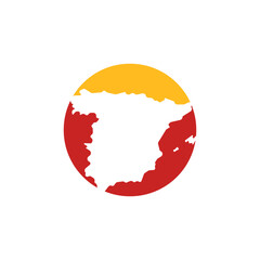 spain country map circle border vector icon illustration