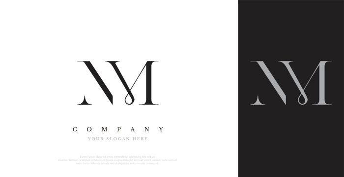 Initial NM Logo Design Vector 
